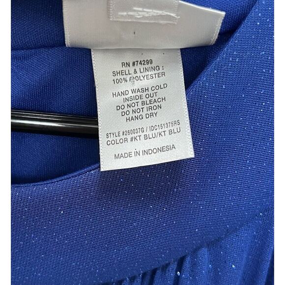 Sweet Storm | Blue Shimmer Sleeveless Keyhole Maxi Party Dress Small Y2K 90s Vtg - Picture 6 of 8